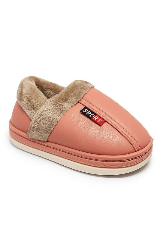 Kids Soft Fur-Lined Non-Slip Winter Slippers