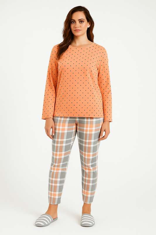 Ladies Printed Comfy Long Sleeve Pyjama Set