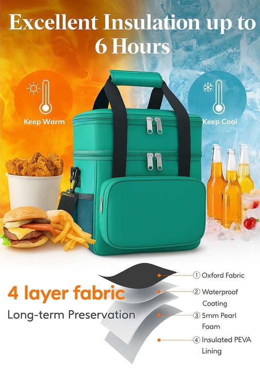 Senza® Double Decker Thermal Cooler Lunch Bag