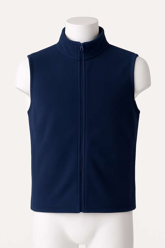 Branded Unisex Zipped Fleece Gilet Sleeveless Body Warmer With Pockets Navy