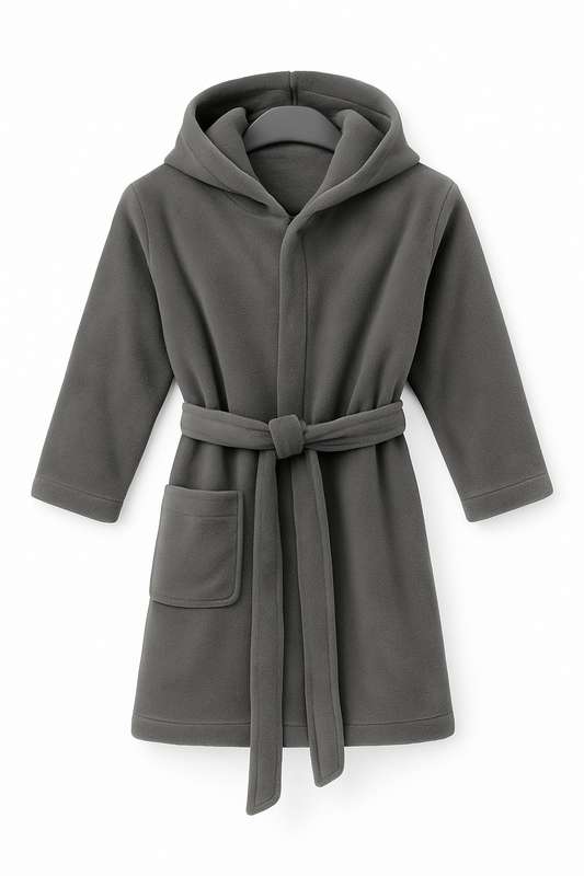 Kids Fleece Lined Sherpa Winter Hooded Gown 3 To 8 Years