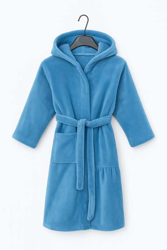 Kids Fleece Lined Sherpa Winter Hooded Gown 3 To 8 Years