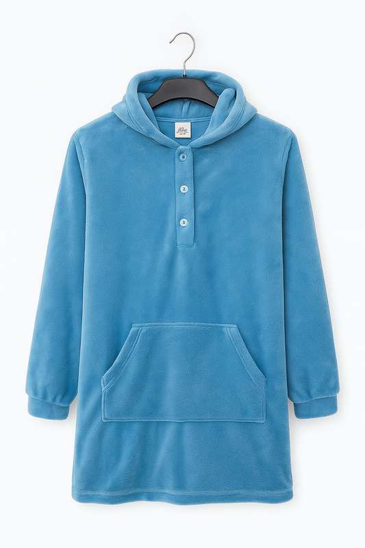Ladies Fleece Lined Oversized Hooded Winter Pyjama Set