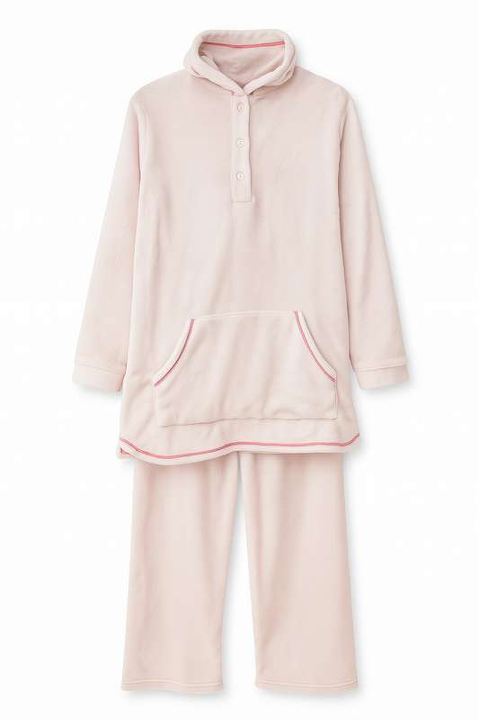 Ladies Fleece Lined Oversized Hooded Winter Pyjama Set