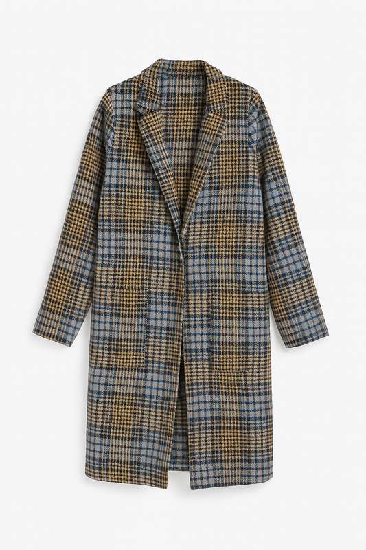 Ladies Oversized Coat Red with Black Fibre Mix (C