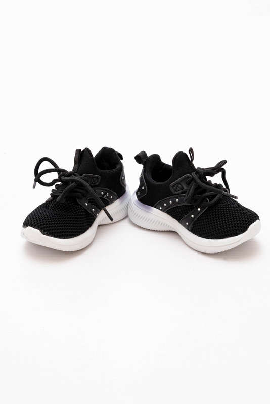 Little Girls Black Sneakers UK 3 to UK 6