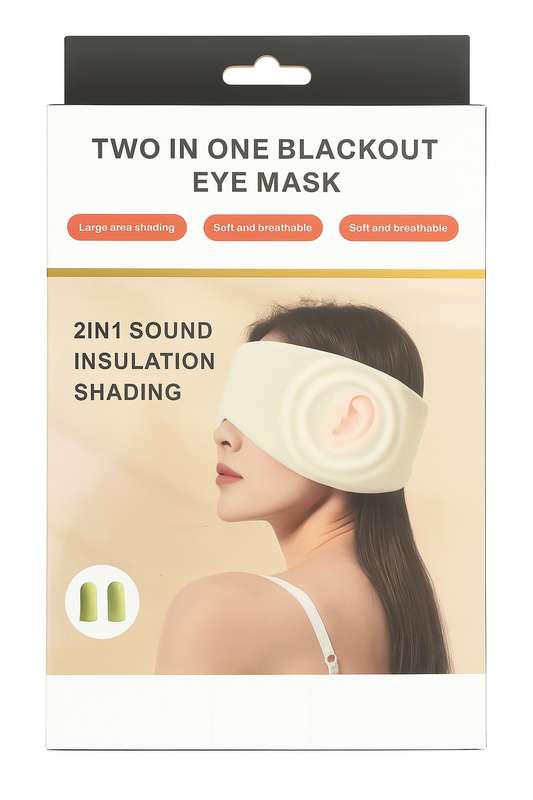 Senza® 2 in One Travel Blackout Eye Mask With Earplugs