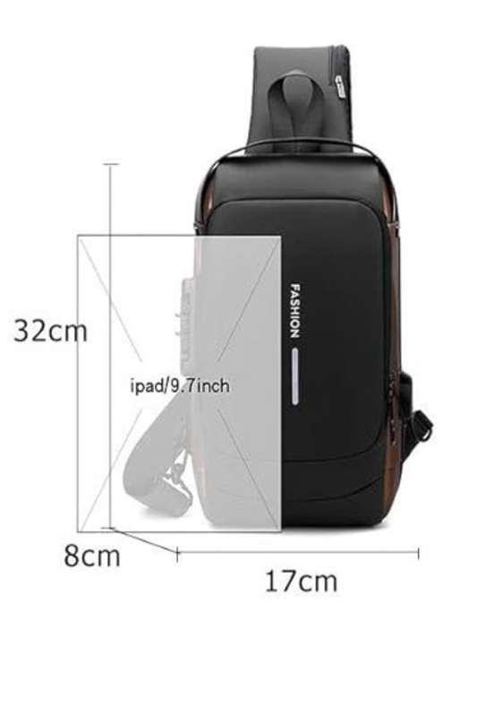 Senza® Anti Theft Shoulder Crossbody Travel Chest Bag With Adjustable Strap