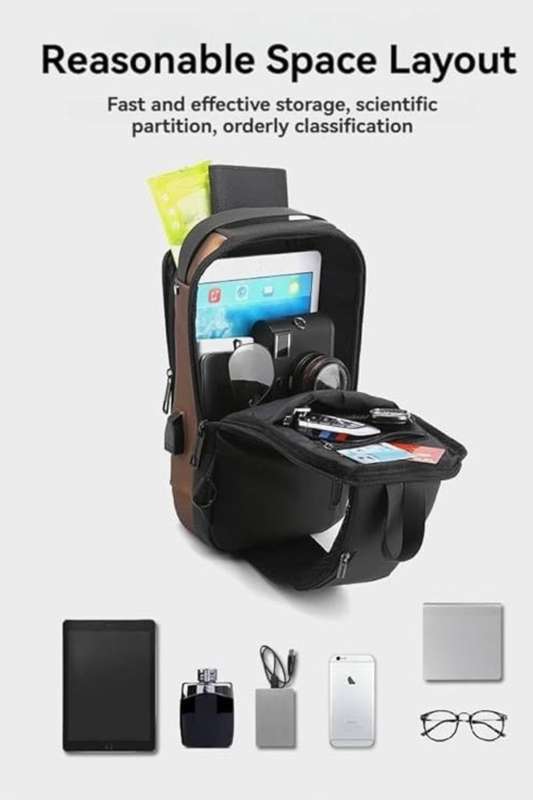 Senza® Anti Theft Shoulder Crossbody Travel Chest Bag With Adjustable Strap