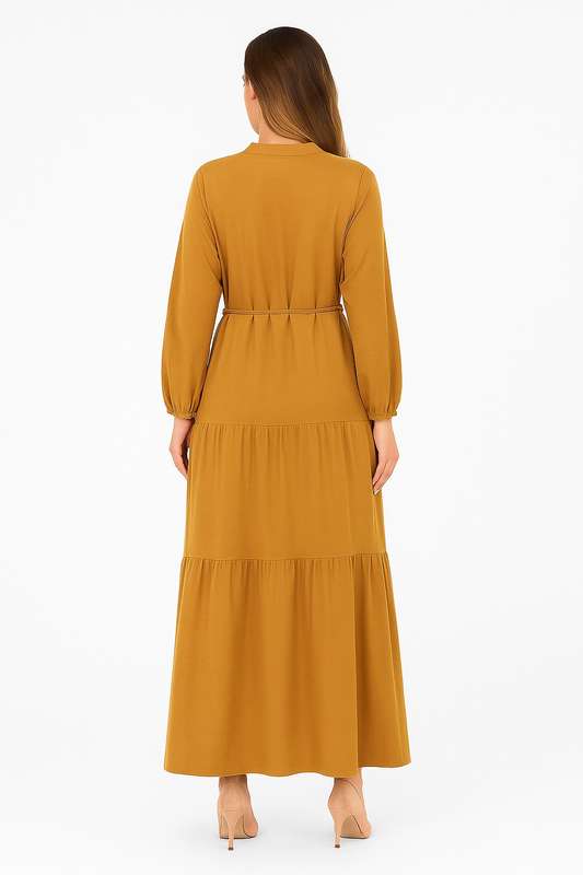 Stella Tiered Modest Maxi Dress With Pocket