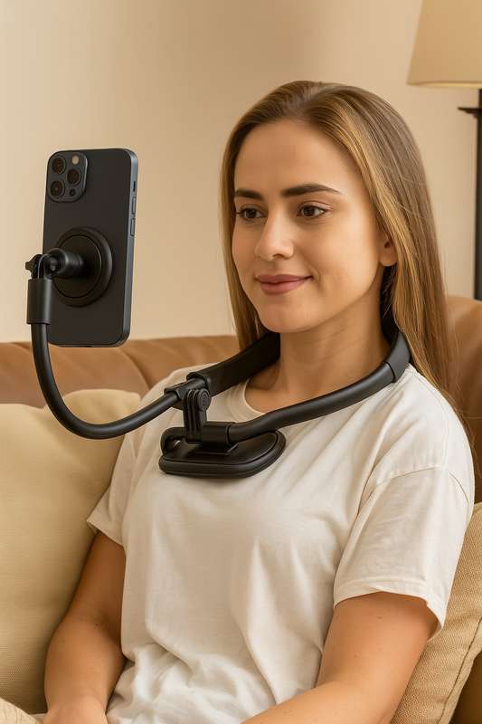 XO-C156 Magnetic Silicone Neck Lazy Phone Holder With Mag-Safe Holder