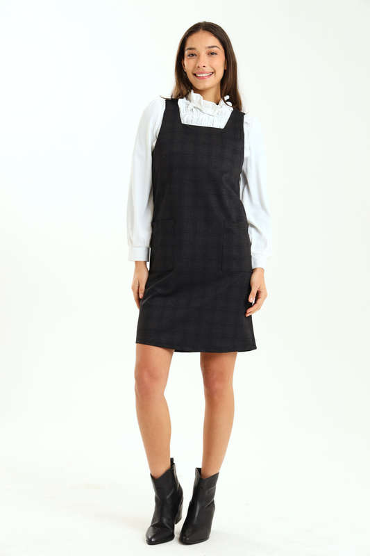 Barbi Mini Pinafore Office Dress