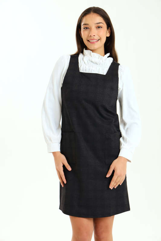 Barbi Mini Pinafore Office Dress