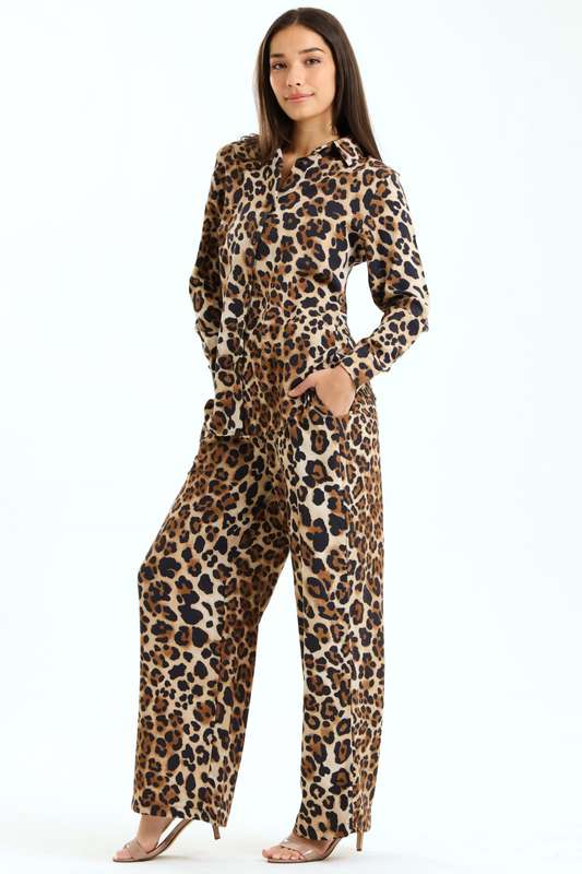 Kinsley Leopard Printed 2 Piece Slack Suit Set