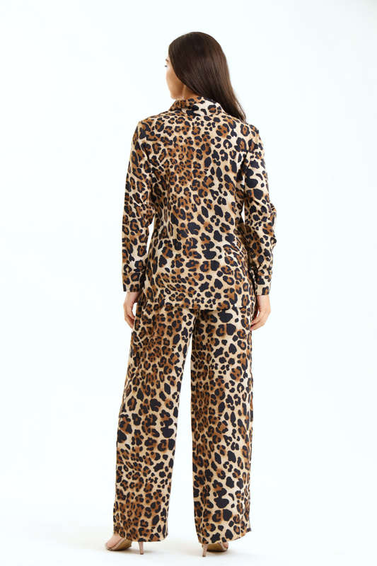 Kinsley Leopard Printed 2 Piece Slack Suit Set