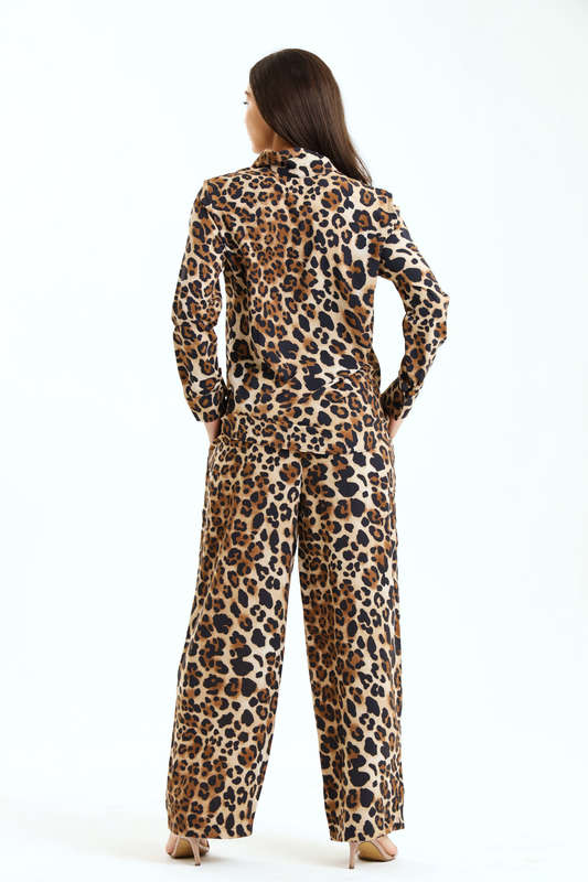 Kinsley Leopard Printed 2 Piece Slack Suit Set