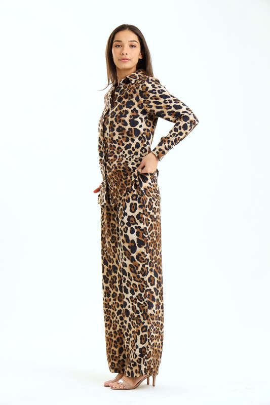 Kinsley Leopard Printed 2 Piece Slack Suit Set