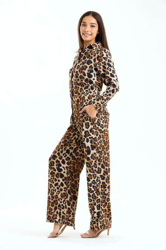 Kinsley Leopard Printed 2 Piece Slack Suit Set