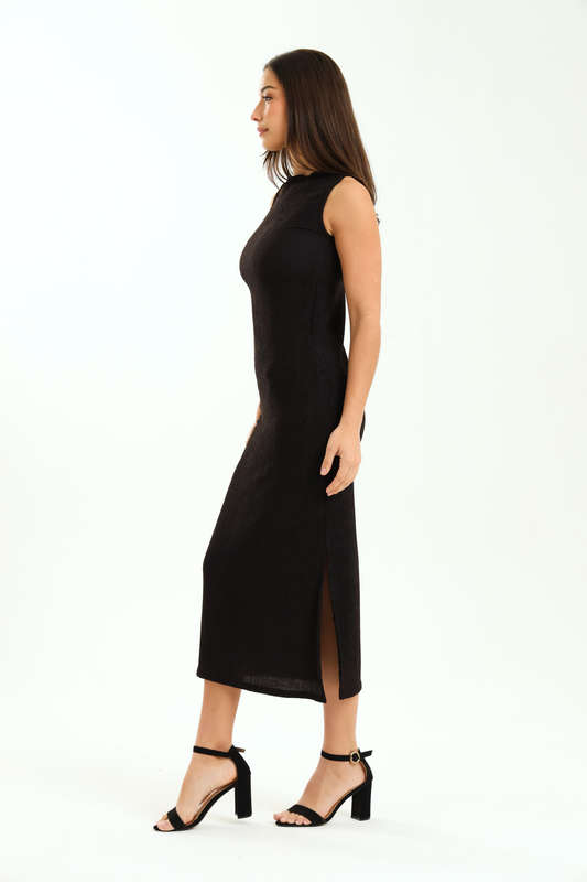 Ladies Aloruh Textured Sleeveless Midaxi Bodycon Dress