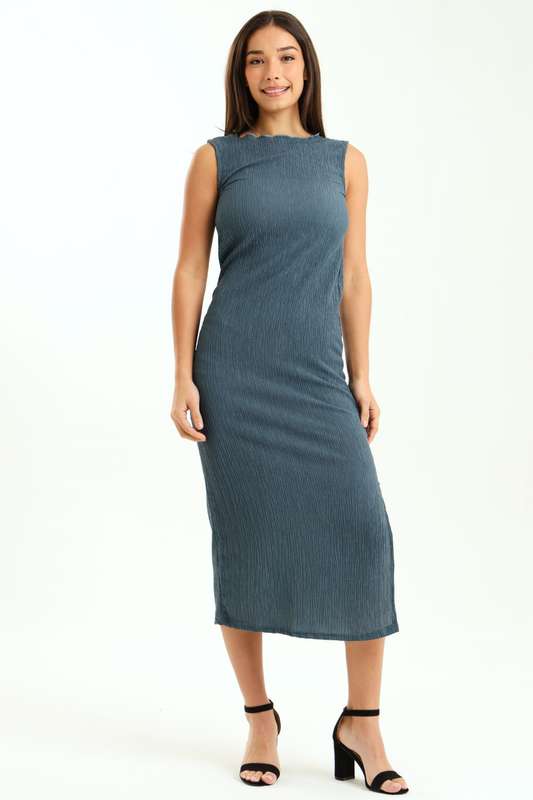 Ladies Aloruh Textured Sleeveless Midaxi Bodycon Dress