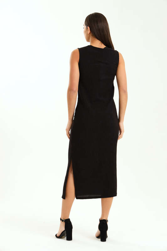 Ladies Aloruh Textured Sleeveless Midaxi Bodycon Dress