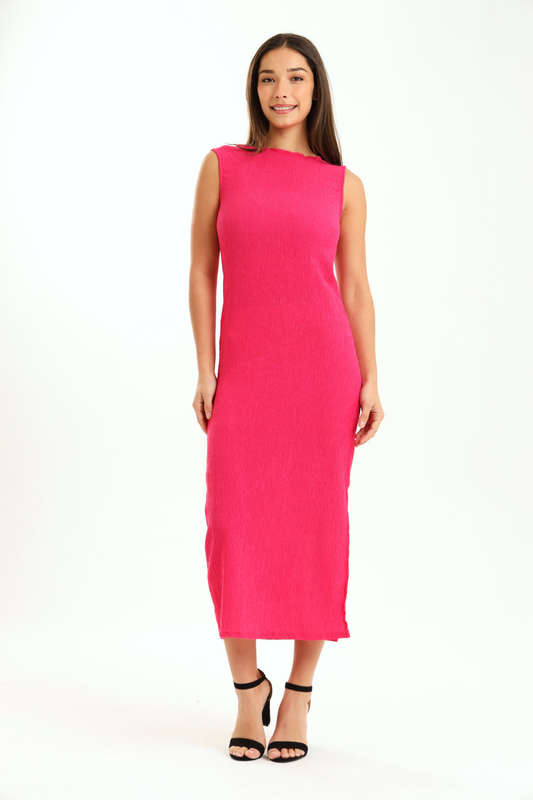 Ladies Aloruh Textured Sleeveless Midaxi Bodycon Dress
