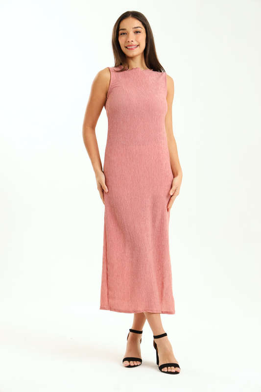 Ladies Aloruh Textured Sleeveless Midaxi Bodycon Dress