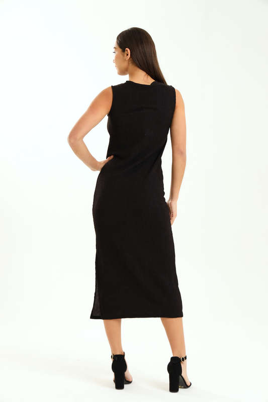 Ladies Aloruh Textured Sleeveless Midaxi Bodycon Dress