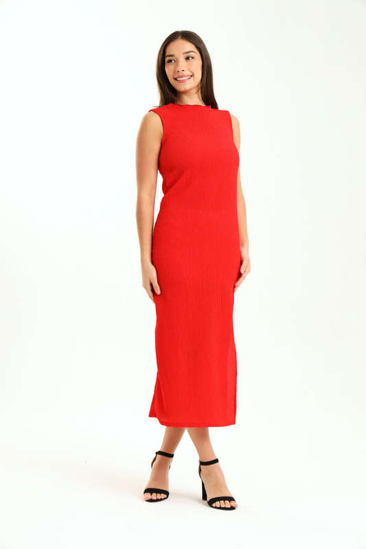 Ladies Aloruh Textured Sleeveless Midaxi Bodycon Dress