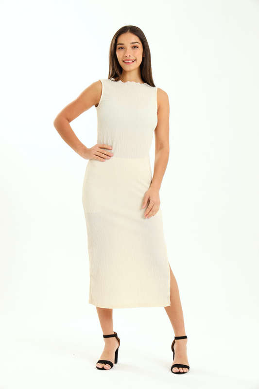 Ladies Aloruh Textured Sleeveless Midaxi Bodycon Dress
