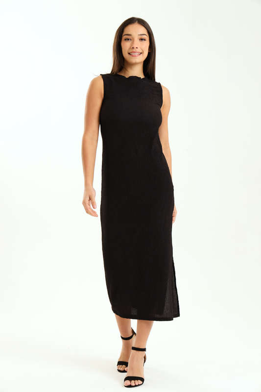 Ladies Aloruh Textured Sleeveless Midaxi Bodycon Dress
