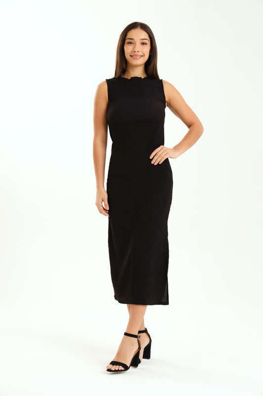 Ladies Aloruh Textured Sleeveless Midaxi Bodycon Dress