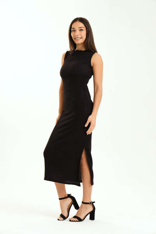 Ladies Aloruh Textured Sleeveless Midaxi Bodycon Dress