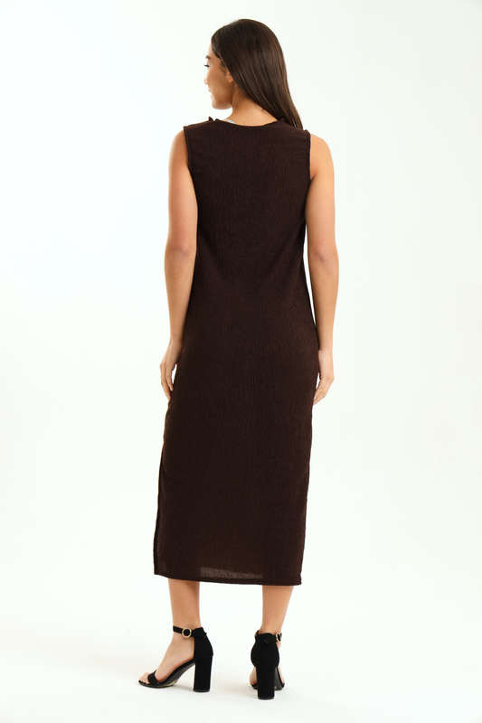 Ladies Aloruh Textured Sleeveless Midaxi Bodycon Dress