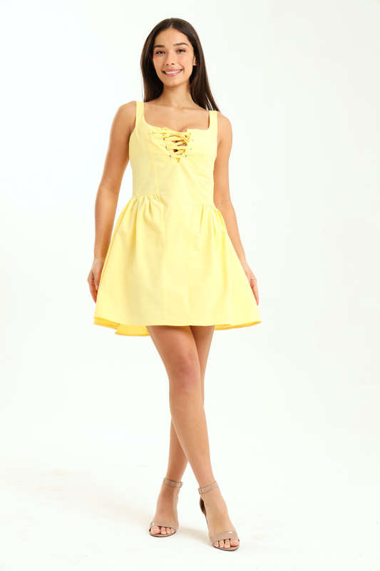 Ladies Branded Heidi Petite Bubble Hem Mini Dress