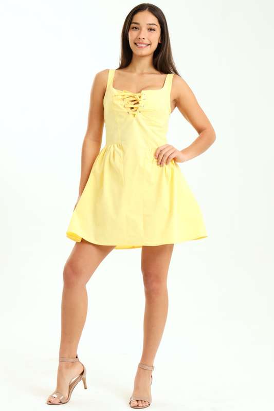 Ladies Branded Heidi Petite Bubble Hem Mini Dress
