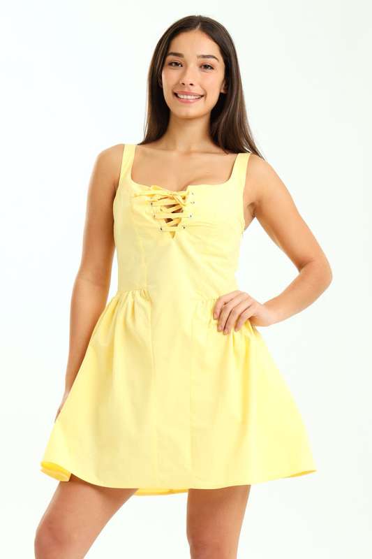 Ladies Branded Heidi Petite Bubble Hem Mini Dress