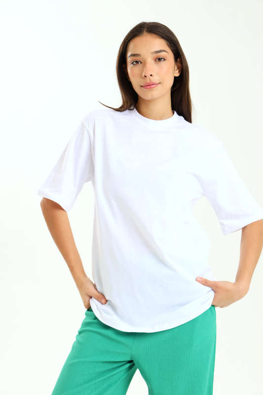 Ladies Branded Oversized White T-Shirt