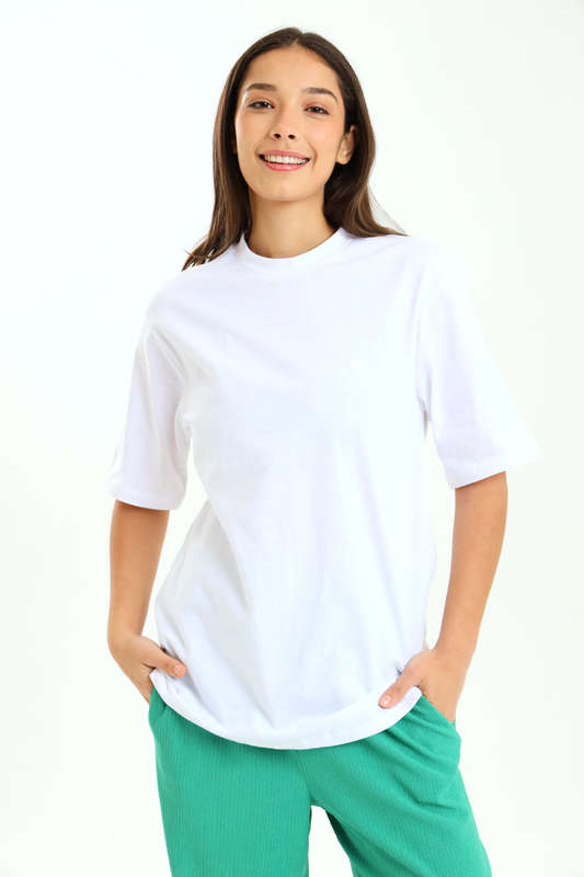 Ladies Branded Oversized White T-Shirt