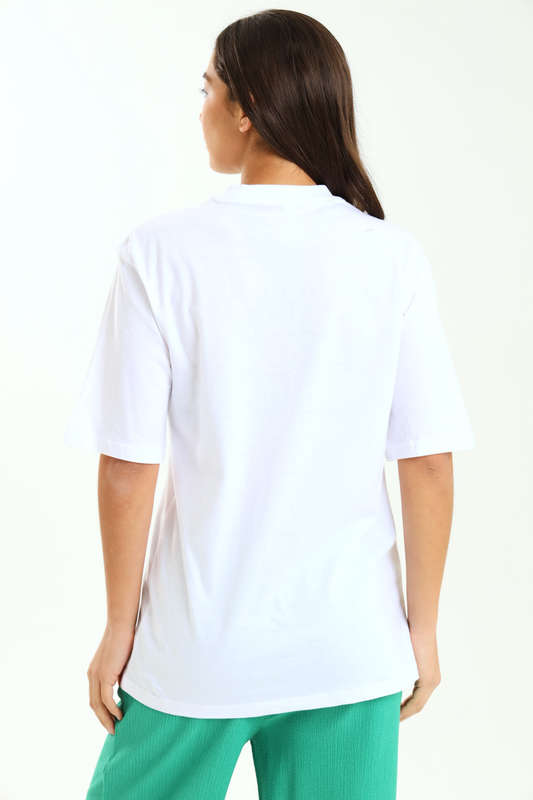 Ladies Branded Oversized White T-Shirt