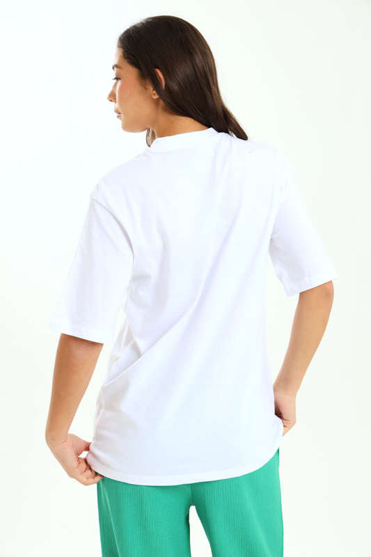 Ladies Branded Oversized White T-Shirt