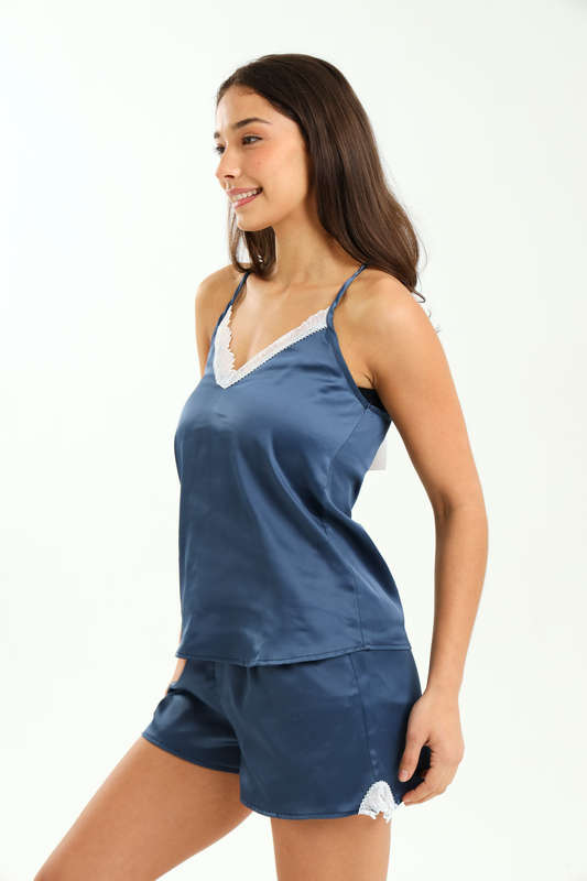 Ladies Cami & Shorts Satin Pyjama Set