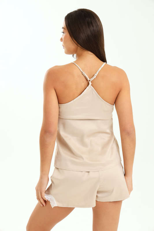 Ladies Cami & Shorts Satin Pyjama Set
