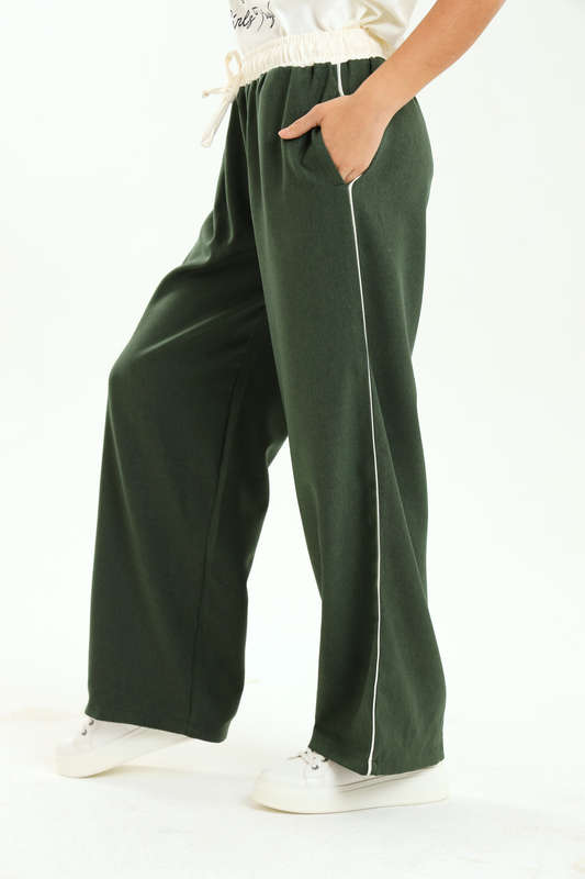 Ladies Elasticated Waist Textured 2 Toned Pants