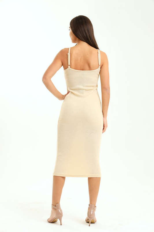 Ladies Lia Knitted Light Strappy Midaxi Dress