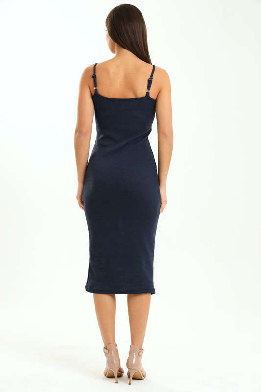 Ladies Lia Knitted Light Strappy Midaxi Dress