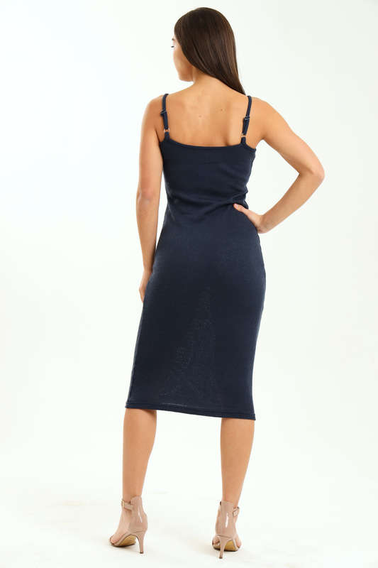 Ladies Lia Knitted Light Strappy Midaxi Dress