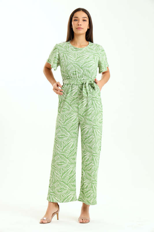 Ladies Printed Short Sleeve Summer Jumpsuit