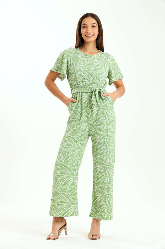 Ladies Printed Short Sleeve Summer Jumpsuit