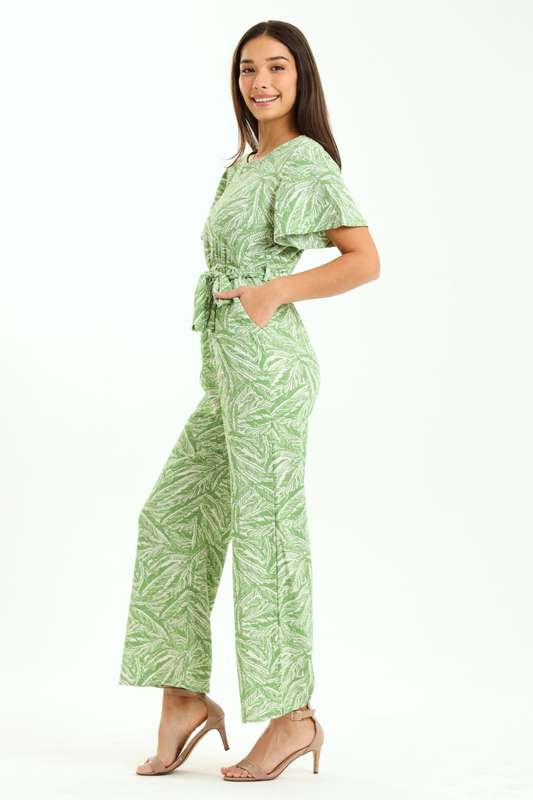 Ladies Printed Short Sleeve Summer Jumpsuit